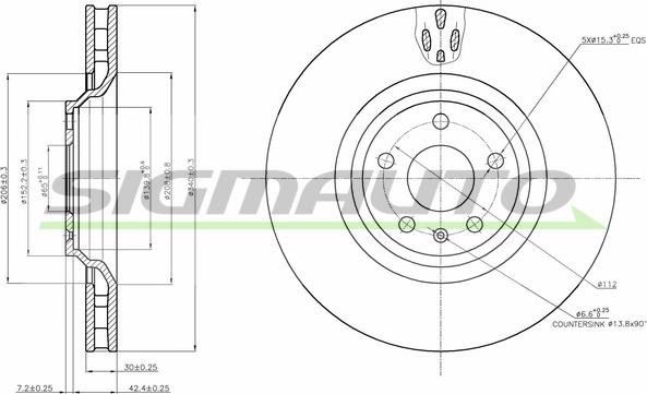 SIGMAUTO DBB847V - Bremžu diski www.autospares.lv