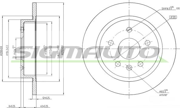 SIGMAUTO DBB804S - Bremžu diski www.autospares.lv