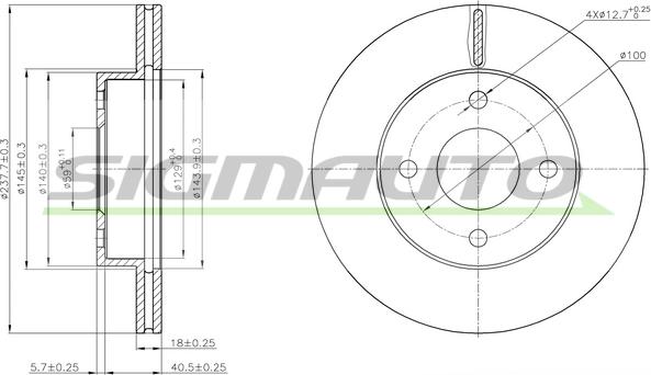 SIGMAUTO DBB884V - Bremžu diski autospares.lv