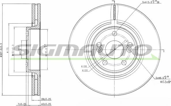 SIGMAUTO DBB368V - Bremžu diski autospares.lv