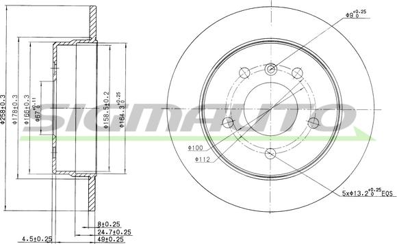 SIGMAUTO DBB362S - Bremžu diski autospares.lv