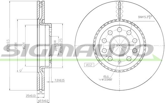 SIGMAUTO DBB305V - Bremžu diski autospares.lv