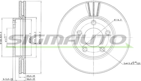 SIGMAUTO DBB311V - Bremžu diski www.autospares.lv