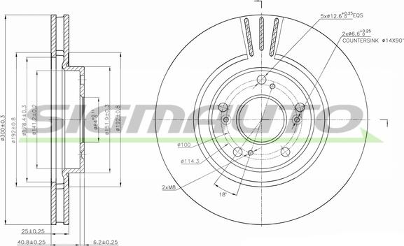 SIGMAUTO DBB266V - Bremžu diski www.autospares.lv