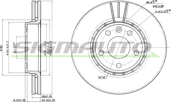 SIGMAUTO DBB204V - Bremžu diski autospares.lv