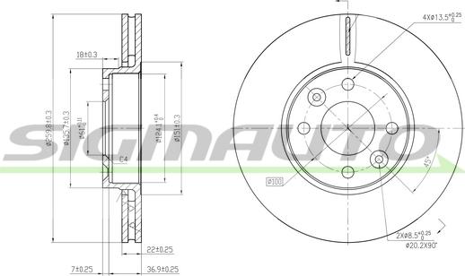 SIGMAUTO DBB201V - Bremžu diski autospares.lv