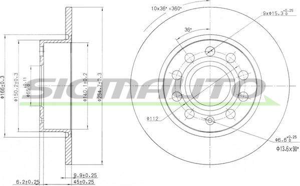 SIGMAUTO DBB224S - Тормозной диск www.autospares.lv