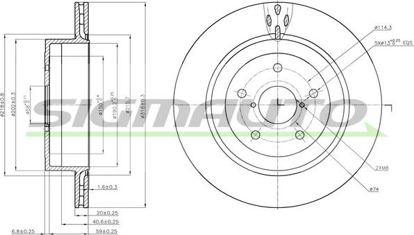 SIGMAUTO DBB751V - Bremžu diski autospares.lv