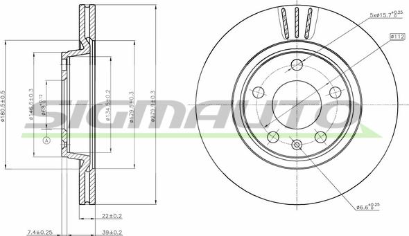 SIGMAUTO DBB708V - Brake Disc www.autospares.lv