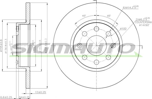 SIGMAUTO DBB784S - Bremžu diski www.autospares.lv