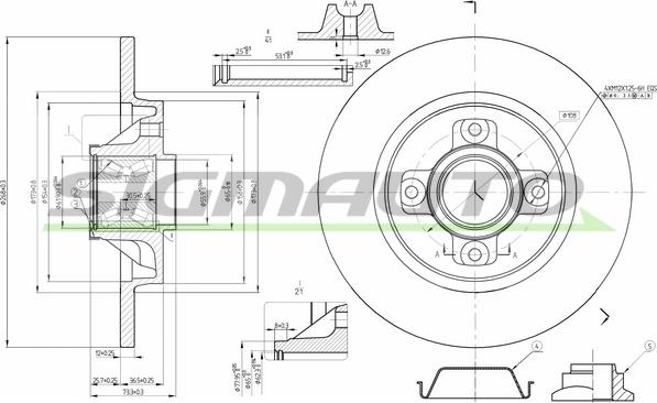 SIGMAUTO DBB735S - Bremžu diski www.autospares.lv