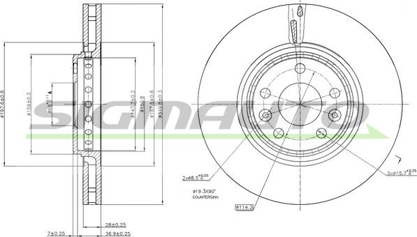 SIGMAUTO DBB727V - Bremžu diski www.autospares.lv