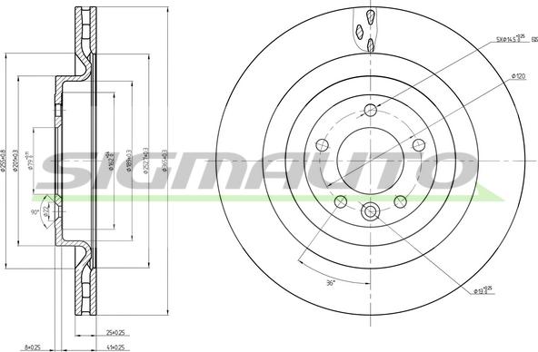 SIGMAUTO DBC433V - Bremžu diski www.autospares.lv