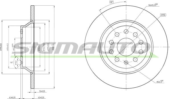 SIGMAUTO DBC506S - Bremžu diski www.autospares.lv