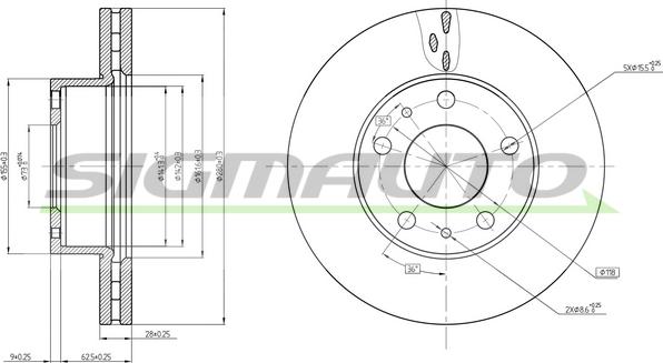 SIGMAUTO DBC659V - Bremžu diski autospares.lv