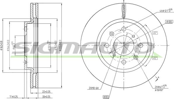 SIGMAUTO DBC070V - Bremžu diski autospares.lv