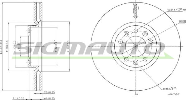 SIGMAUTO DBC156V - Bremžu diski autospares.lv