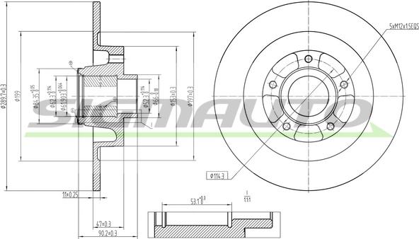 SIGMAUTO DBC185S - Bremžu diski autospares.lv