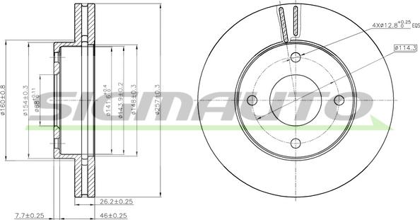 SIGMAUTO DBC134V - Bremžu diski autospares.lv