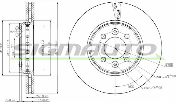 SIGMAUTO DBC350V - Bremžu diski www.autospares.lv