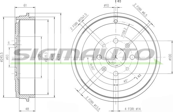 SIGMAUTO DR5657 - Bremžu trumulis www.autospares.lv