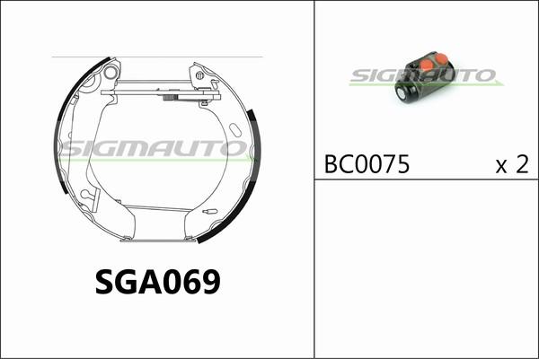 SIGMAUTO SGA069 - Bremžu loku komplekts autospares.lv