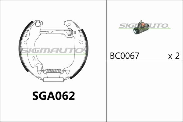 SIGMAUTO SGA062 - Bremžu loku komplekts autospares.lv