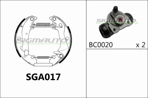 SIGMAUTO SGA017 - Brake Shoe Set www.autospares.lv