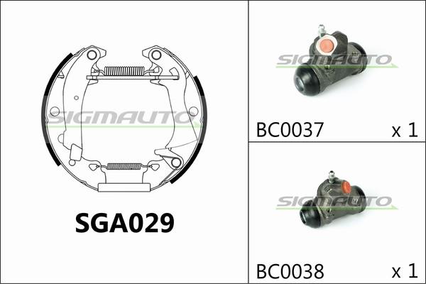 SIGMAUTO SGA029 - Brake Shoe Set www.autospares.lv