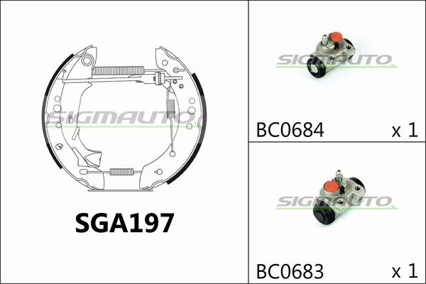 SIGMAUTO SGA197 - Bremžu loku komplekts autospares.lv