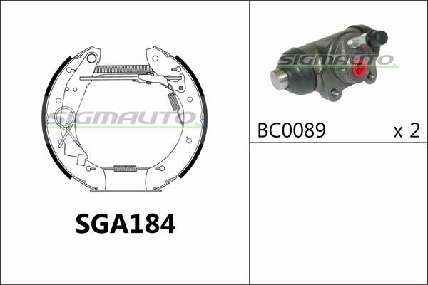 SIGMAUTO SGA184 - Brake Shoe Set www.autospares.lv