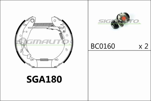 SIGMAUTO SGA180 - Bremžu loku komplekts autospares.lv