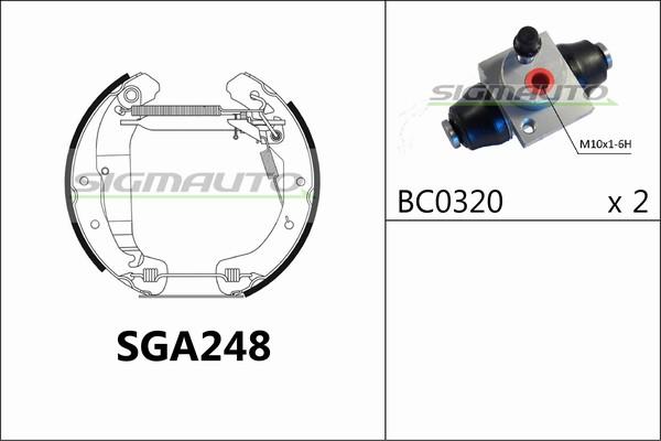 SIGMAUTO SGA248 - Bremžu loku komplekts autospares.lv