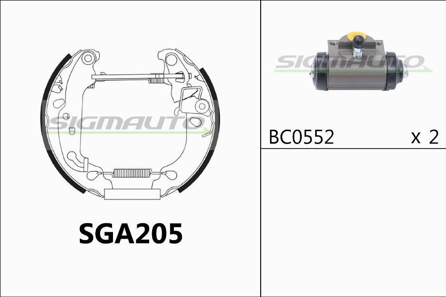 SIGMAUTO SGA205 - Bremžu loku komplekts autospares.lv