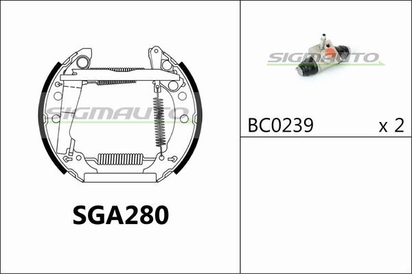 SIGMAUTO SGA280 - Brake Shoe Set www.autospares.lv