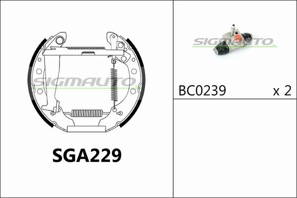 SIGMAUTO SGA229 - Bremžu loku komplekts autospares.lv