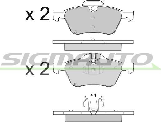 SIGMAUTO SPA995 - Bremžu uzliku kompl., Disku bremzes www.autospares.lv