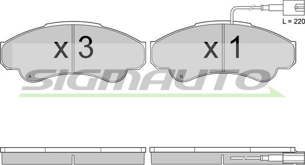 SIGMAUTO SPA998 - Тормозные колодки, дисковые, комплект www.autospares.lv