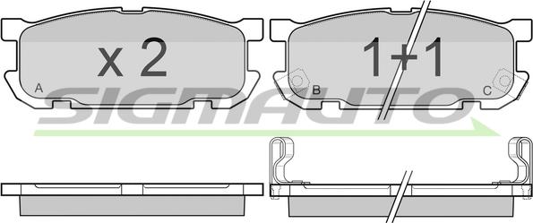 SIGMAUTO SPA992 - Bremžu uzliku kompl., Disku bremzes www.autospares.lv