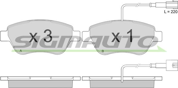 SIGMAUTO SPA942 - Brake Pad Set, disc brake www.autospares.lv