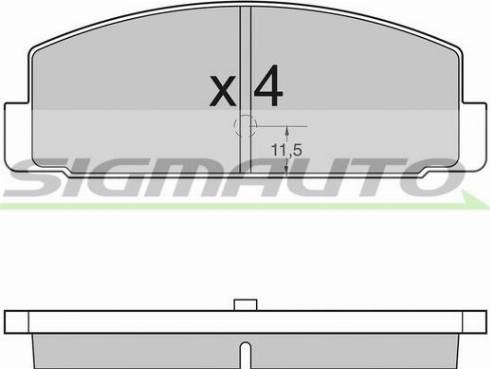 SIGMAUTO SPA954 - Bremžu uzliku kompl., Disku bremzes www.autospares.lv