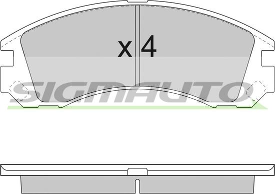 SIGMAUTO SPA953 - Тормозные колодки, дисковые, комплект www.autospares.lv