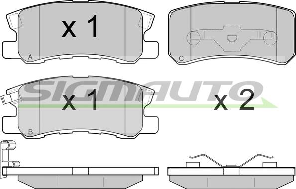 SIGMAUTO SPA965 - Bremžu uzliku kompl., Disku bremzes autospares.lv