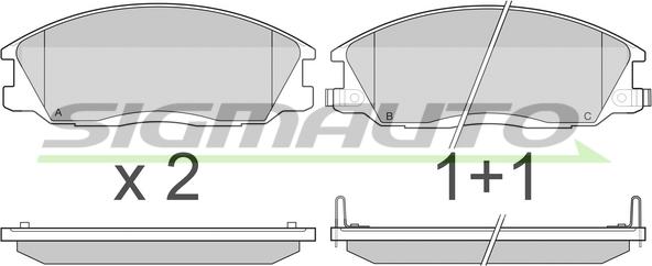 SIGMAUTO SPA909 - Bremžu uzliku kompl., Disku bremzes autospares.lv