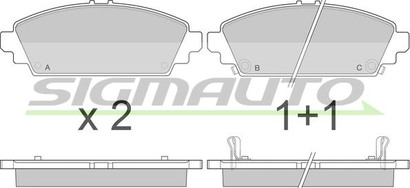 SIGMAUTO SPA904 - Bremžu uzliku kompl., Disku bremzes www.autospares.lv