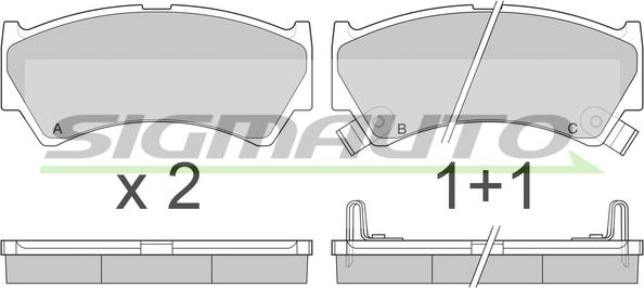 SIGMAUTO SPA913 - Тормозные колодки, дисковые, комплект www.autospares.lv