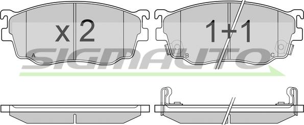 SIGMAUTO SPA912 - Bremžu uzliku kompl., Disku bremzes www.autospares.lv