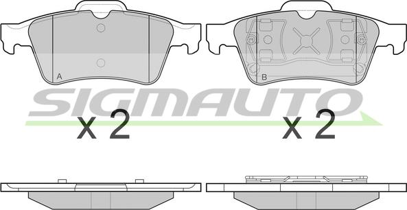 SIGMAUTO SPA980 - Brake Pad Set, disc brake www.autospares.lv