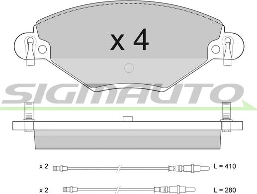 SIGMAUTO SPA939 - Тормозные колодки, дисковые, комплект www.autospares.lv