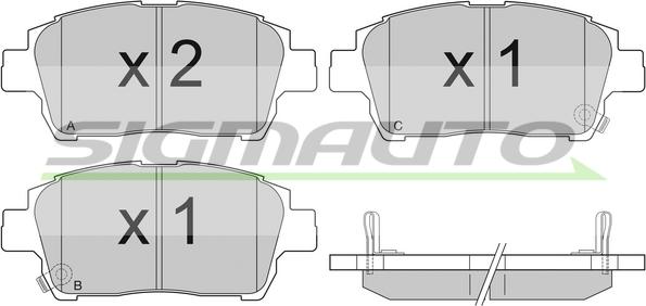 SIGMAUTO SPA931 - Тормозные колодки, дисковые, комплект www.autospares.lv